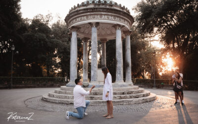 Surprise proposal at Tempio di Diana