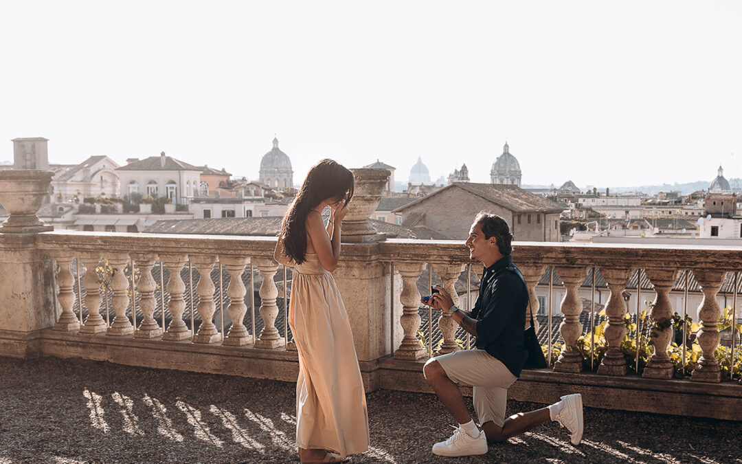 Romantic Proposal Spot in Rome: Capitoline Hill Terrace at Sunset